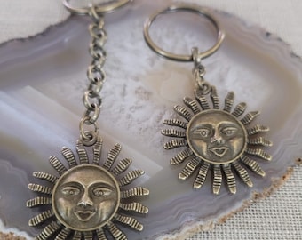 Nineties Sun Keychain, 90s Backpack Bag Charm, Zipper Pull