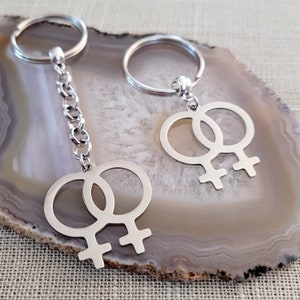 Lesbian Symbol Keychain, Backpack or Purse Charm, Zipper Pull, Sapphic Gifts