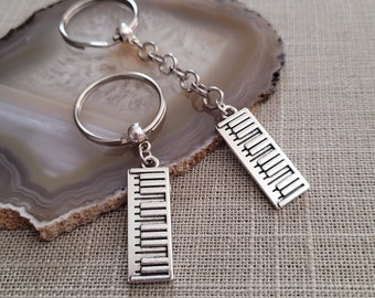 Piano Keys Keychain, Keyboard BackPack or Purse Charm, Zipper Pull