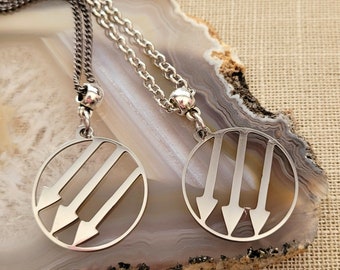 Iron Front Symbol Necklace: Stainless Steel Anti Fascist Pendant