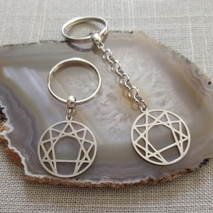 Enneagram of Personality Keychain, Backpack or Purse Charm, Zipper Pull