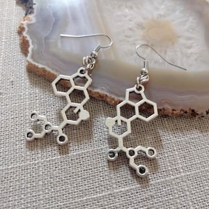 LSD Molecule Earrings, Acid Trip Dangle Drop Earrings, Raver Festival Jewelry image 3