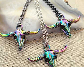 Rainbow Infinity Necklace, Your Choice of 3 Rolo Chains Finishes, Mixed Metals Jewelry