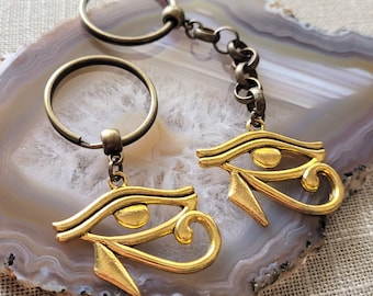 Eye of Horus Keychain Key Ring or Zipper Pull - Egypt Egyptian Gifts