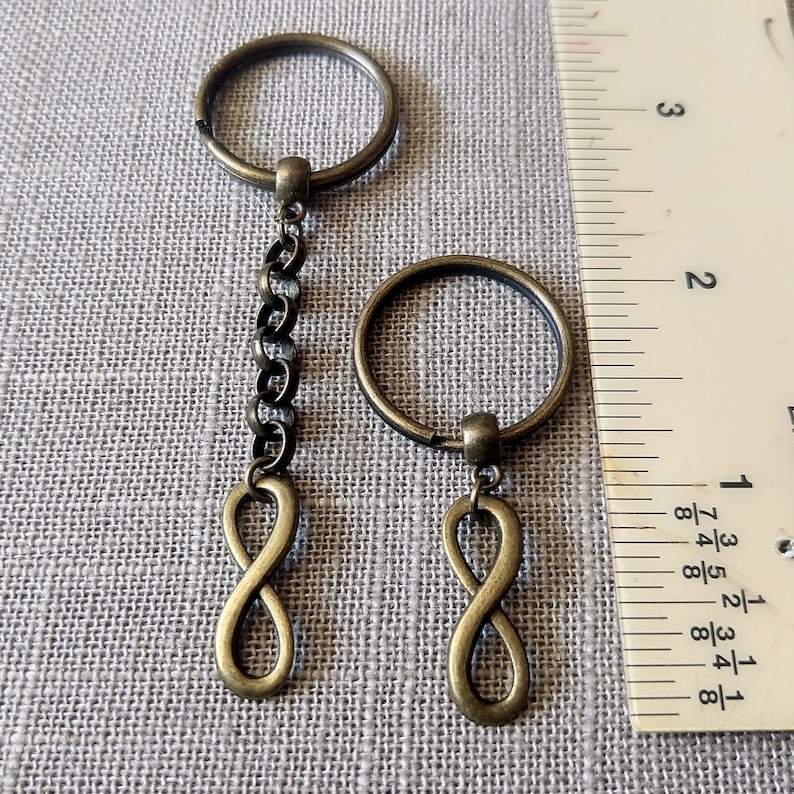 Bronze Infinity Keychain Key Ring or Zipper Pull Eight Etsy