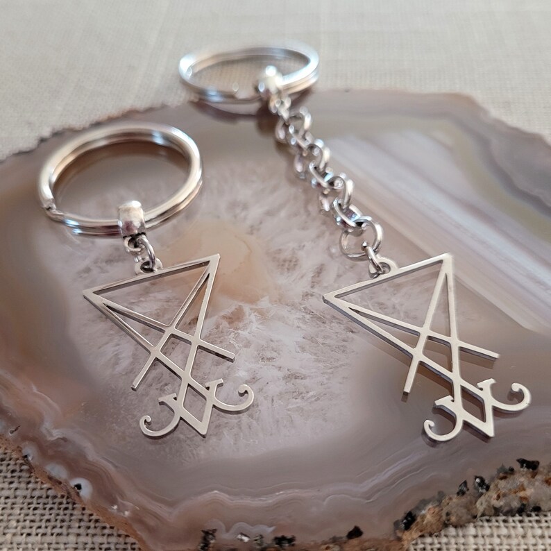 Lucifer's Sigil Keychain, Satanic Backpack or Purse Charm, Zipper Pull ...