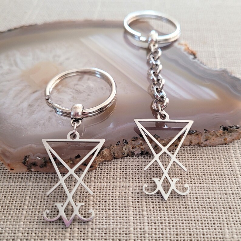 Satan Key Lucifer's Sigil Keychain, Satanic Backpack or Purse Charm, Zipper Pull ...