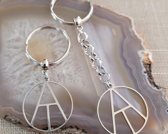 Atheism Keychain, Atheist Backpack or Purse Charm, Zipper Pull