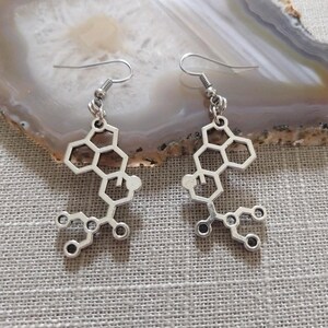 LSD Molecule Earrings, Acid Trip Dangle Drop Earrings, Raver Festival Jewelry image 2