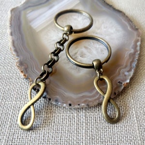 Bronze Infinity Keychain Key Ring or Zipper Pull - Eight Keychain - Anniversary Gifts