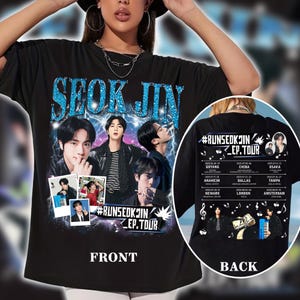 BTS ジン WORLDWIDE HANDSOME Tシャツ Lサイズ Trade | Retro Seokjin Worldwide HandSome Shirt | 38-2025
