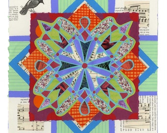 Taking Time To Play, paper quilt collage