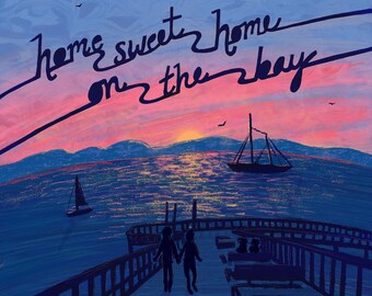 Home On The Bay, Print or Greeting Card