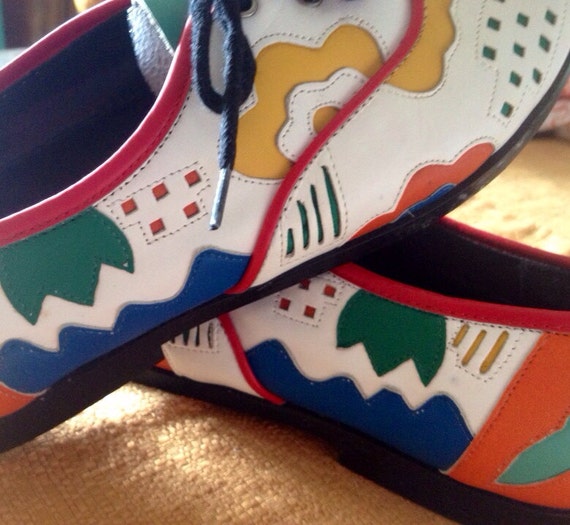 Cool & Colorful Vintage 80's  L.J.Simone Loafers … - image 1