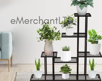 5 Tiers 12 Pots Multifunctional Plant Stands for Indoor & Outdoor Plants | Metal Plant Holder | Plant Display