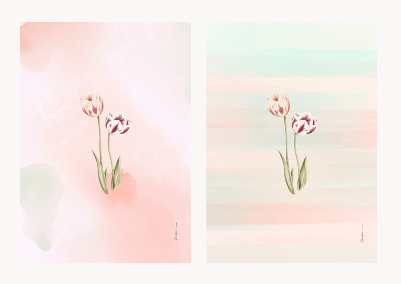 FLOWERS LIFE Candid Tulips Watercolour. Tulips clipart. Premade clipart. Watercolour clipart. Fine art clipart. Floral clipart zdjęcie 4