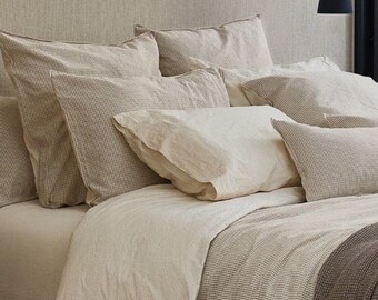 Organic Cotton Jacquard Premium Bed Set. Barcelona. Duvet cover, fitted sheet, pillow case. Sustainable Bedroom Décor.