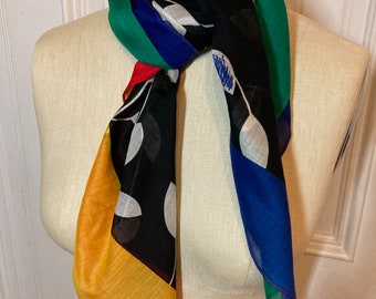 Vintage 1980s designer ginnie johansen cotton scarf