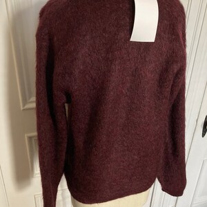 Vintage 1950s maroon vneck mohair sweater image 7