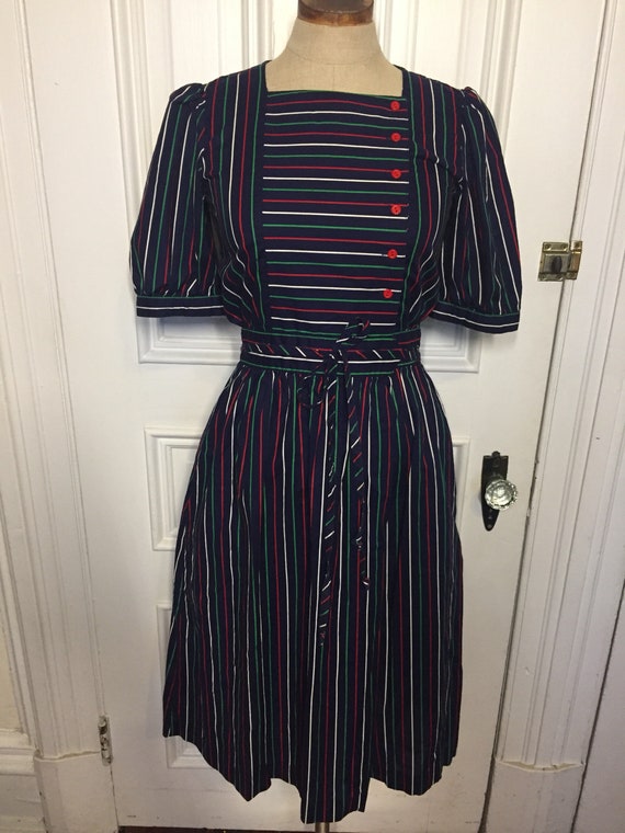 Vintage 1980s Lanz striped dress