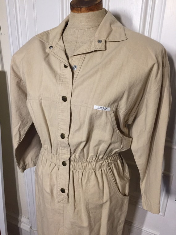 Vintage 1980s Ideas khaki jumper dress