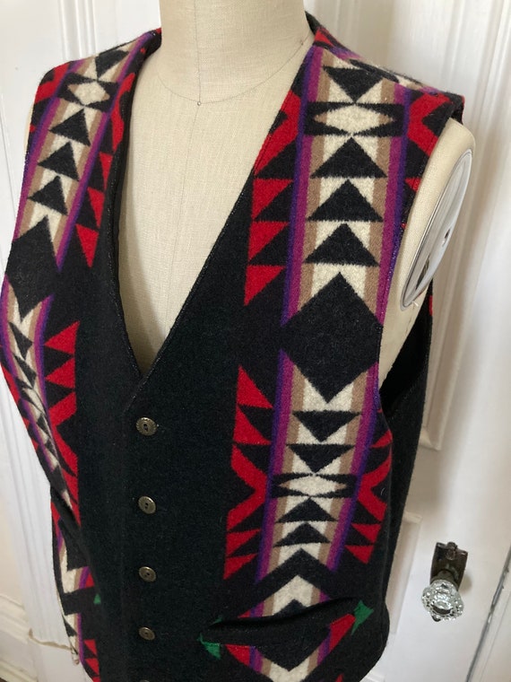 Vintage Aztec western Pendleton wool vest