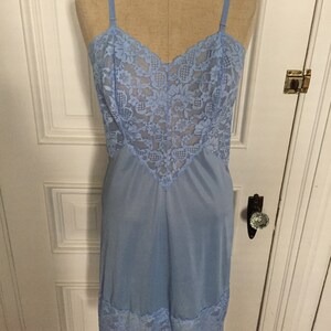 Vintage 1960s Vanity Fair Blue Lace Slip Dress - Etsy