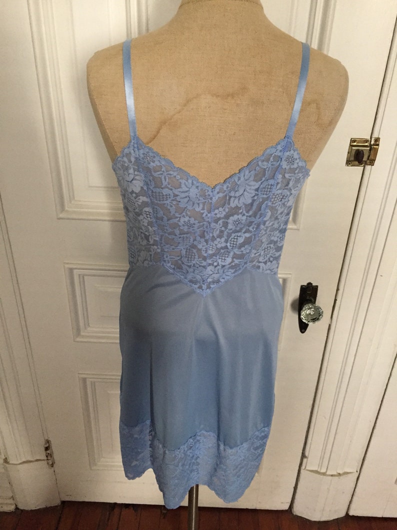 Vintage 1960s Vanity Fair Blue Lace Slip Dress - Etsy