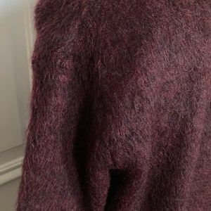 Vintage 1950s maroon vneck mohair sweater image 6