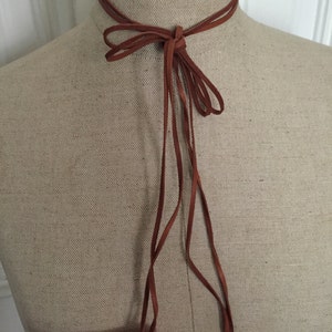 Brown leather wrap choker bolo necklace image 4