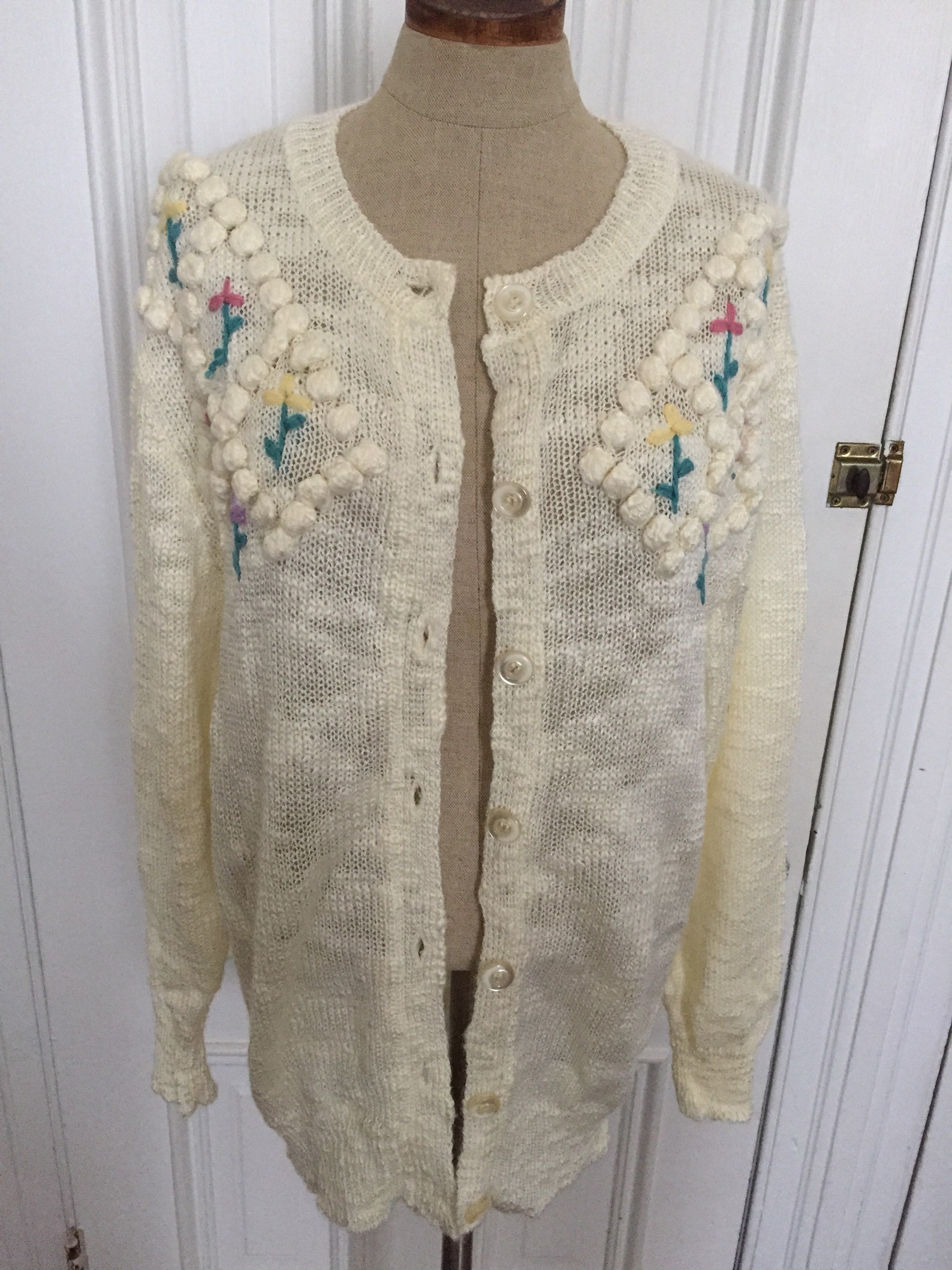 Vintage 1970s knit cottage core cardigan sweater | Etsy