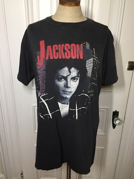 Screen Stars Rare Vintage 80's Michael Jackson 1984 Thriller Black T-Shirt Size Medium