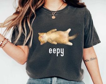 Cotton Eepy Cat T-shirt, Silly Sleepy Cat Meme Sweatshirt, Gift ideas for man and woman Hoodie