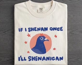 If I Shenan Once I'll Shenanigan T-Shirt, Funny Sarcastic Pigeon Meme Tee