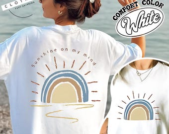 Retro Sun Shine On My Mind T-shirt, Comfort Color Oversized Sweatshirt, Summer Shirt, Vacation Shirt, Beach Shirt, Summer Vacation Hoodie