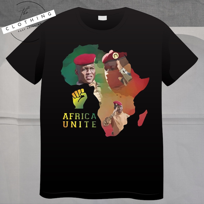 a t - shirt with a picture of a man in africa on it