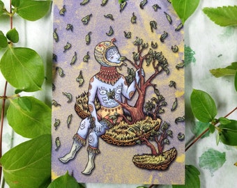 Vegetarian 'Herbivore' Postcard - Nature Art Print (6x4)