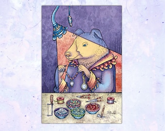 Jeweler Rock Hound Post Card - Standard Size 6" X 4" - Soft Touch Laminated - Small Art Print