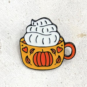Pumpkin Cup Enamel Pin, Pumpkin Enamel Pin, Halloween Cute Spooky Jewellery, Autumn Season Pin Brooch, Fall Accessories, Gift Idea Pumpkin