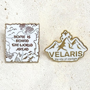 Herr der Ringe Pin Fantasy Geschenk, Hobbit, Velaris Gebirge Pin Brosche Epic, gemütliche Karte Wald