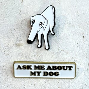 Italian Greyhound, Whippet, Greyhound Enamel Lapel Pin Brooch, Dog Lover Gift, Cute Brooch, Ask Me About My Dog