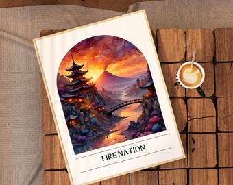 ATLA Fire Nation Art Print: Avatar-Inspired Fantasy Wall Decor Illustration from The Last Airbender