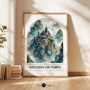 Südlicher Lufttempel Expressionistischer Druck: Avatar-inspirierte Reisekunst aus The Last Airbender