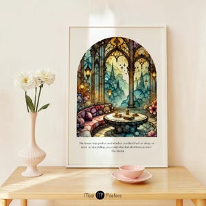 Eteryczny cytat Rivendell i Hobbita: Inspirowana Tolkienem sztuka fantasy i dekoracja kącika książkowego dla entuzjastów LOTR i Hobbita
