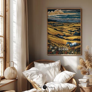 Mittelerde Rohan inspiriert LOTR Travel Art Print, Fantasy Wanddekor