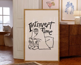 Introvert Time Print, Funny Anti-Social Art (Digital Download)