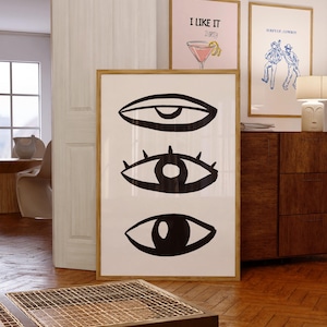 Line Drawing Eyes, Line Drawing Art Print, Minimal Art, Eye Poster, Boho Eye Wall Art ,Hand Drawn Art, Trendy Wall Art, Home Decor Print