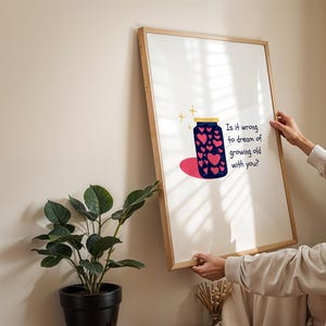 Herzglasdruck, Manifestationsdruck, Inspirationswandkunst, trendige Wandkunst, Bürodruck, niedliches Plakat, Herzplakat, Digitaldruck