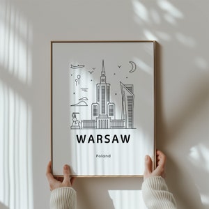 Warsaw Poland Art Print , Warsaw Wall Art , Travel Gift , Travel Poster, Warsaw Poland Print , Warsaw Travel Poster, Digital Download