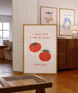 Cuscino In Lino Con Fodera 'I Love You Da My Testa Pomodori' - 40x40cm - Gift Base